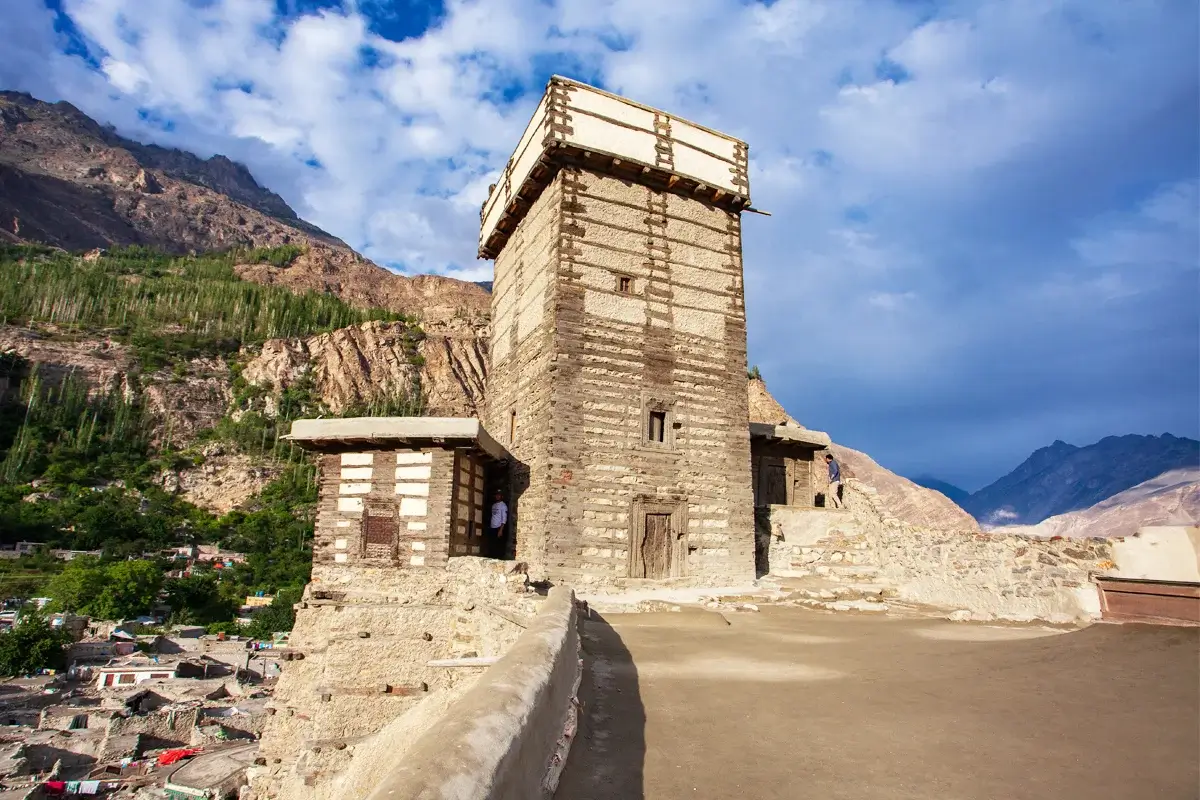 Altit Fort and the restored village lanes below it, Hunza Valley