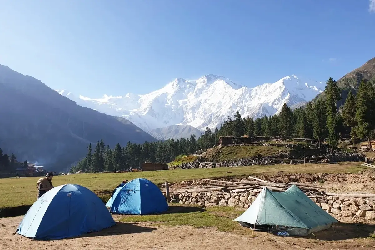 Beyal Camp above Fairy Meadows on the route to Nanga Parbat Base Camp