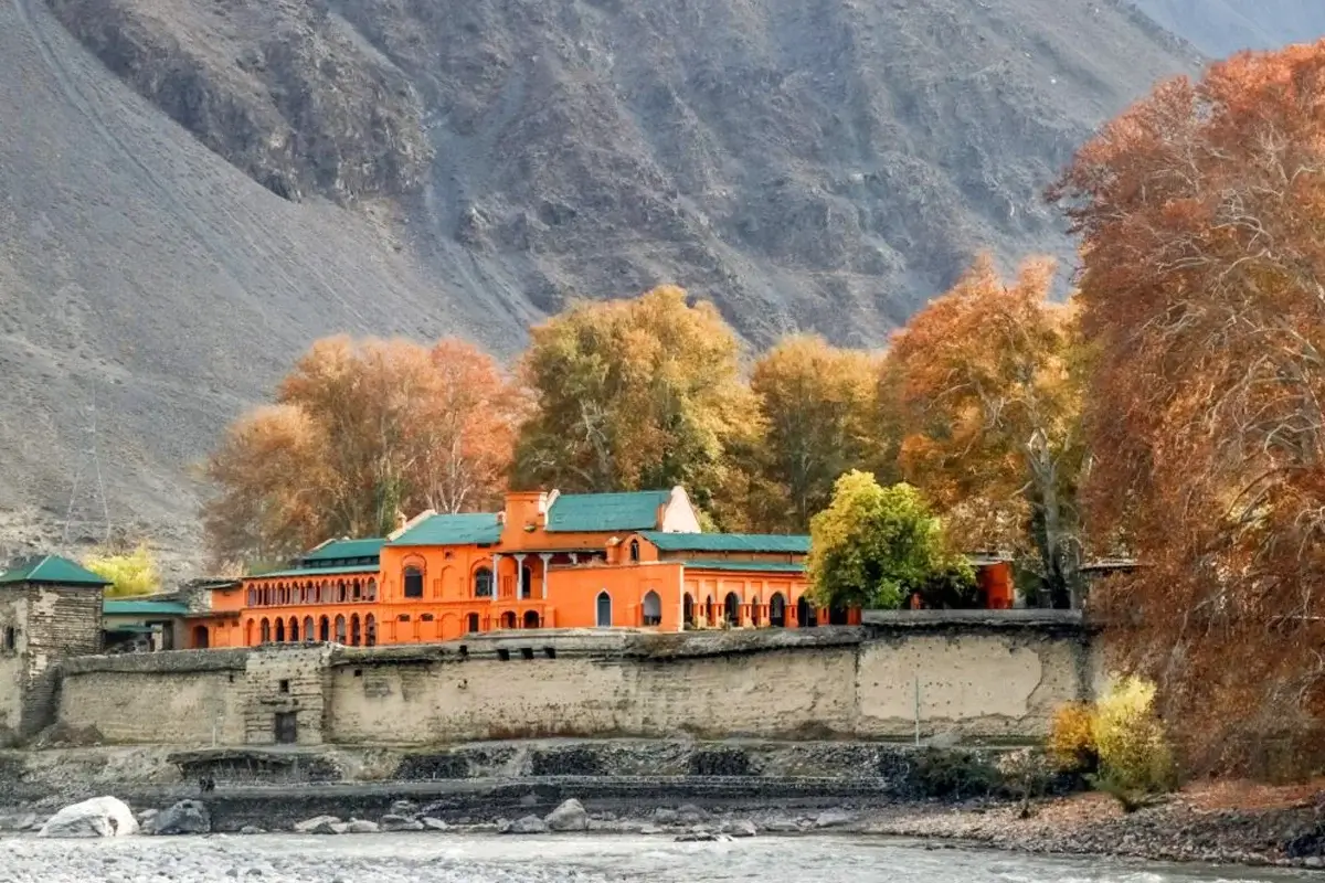 Chitral Fort beside the river, former seat of the Mehtars of Chitral