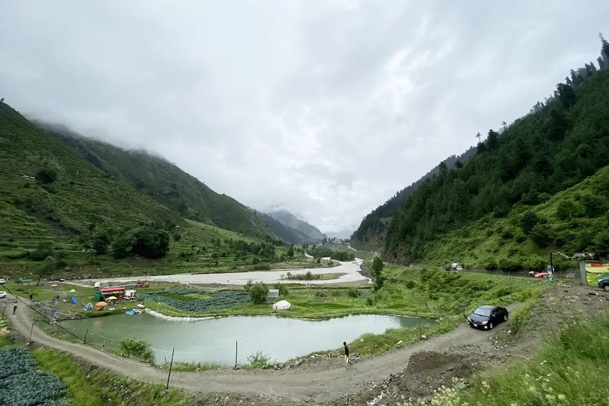Fast flowing Kunhar river through the Kaghan valley in summer