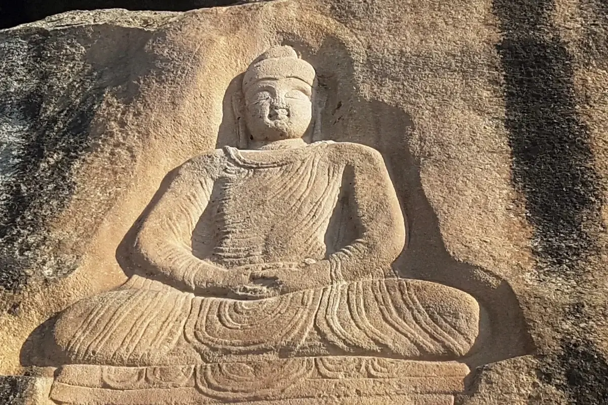 Jehanabad Buddha carved into rock face, Jehanabad, Swat Valley