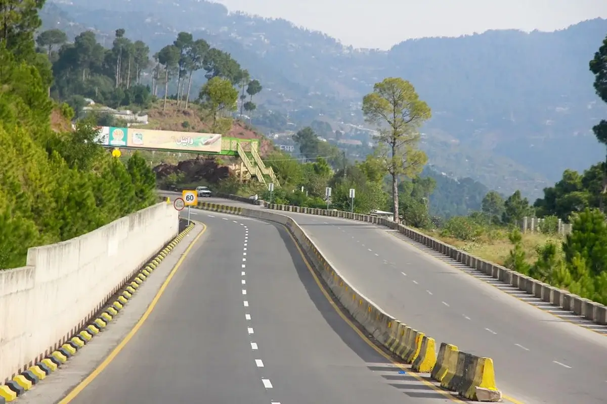Murree Expressway approaching the hills from Islamabad
