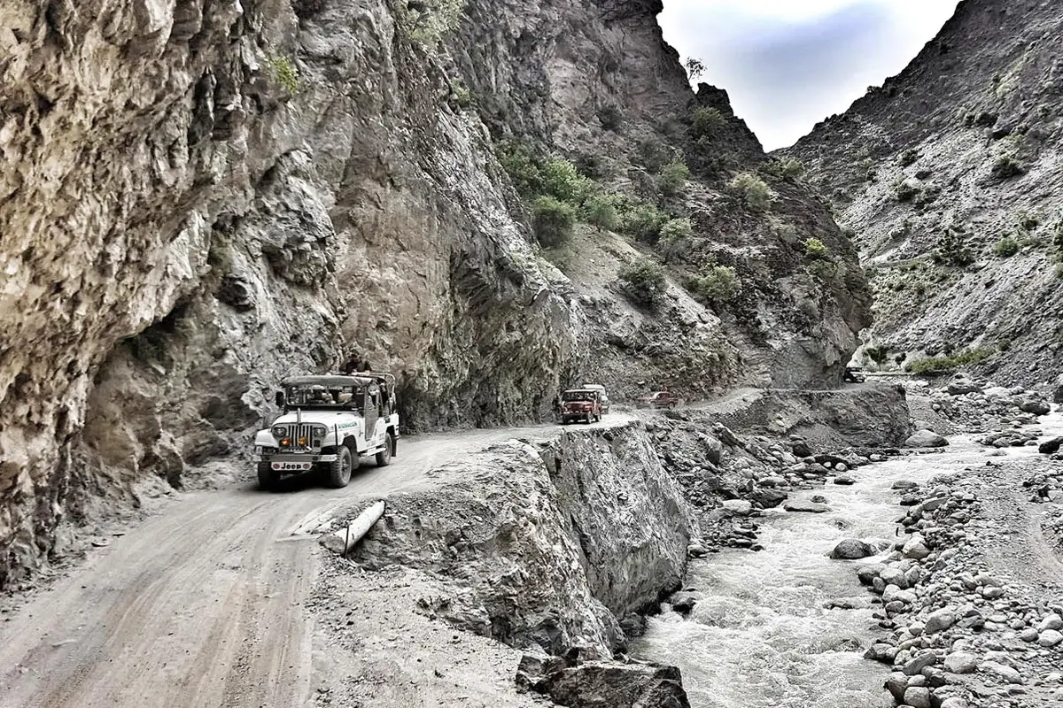 Road into Bumburet valley from Ayun, Kalash valleys, Chitral district