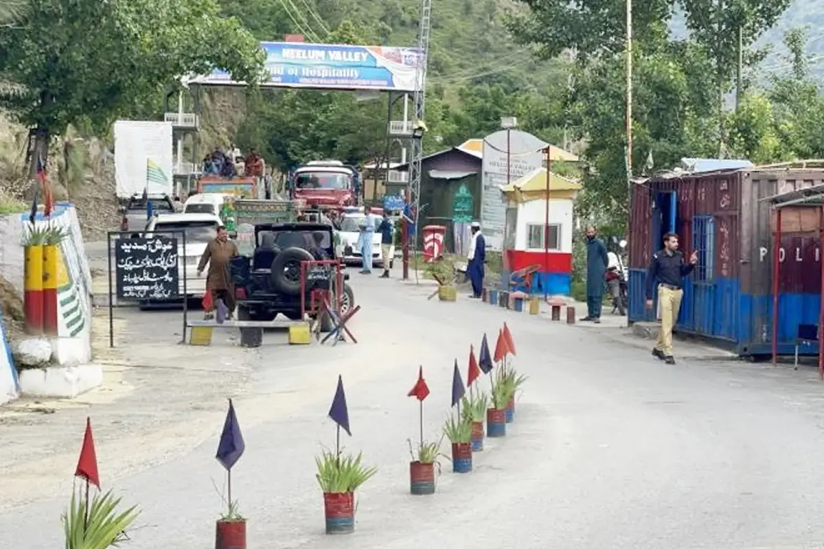 Vehicle check post on the Neelum valley road, Azad Kashmir