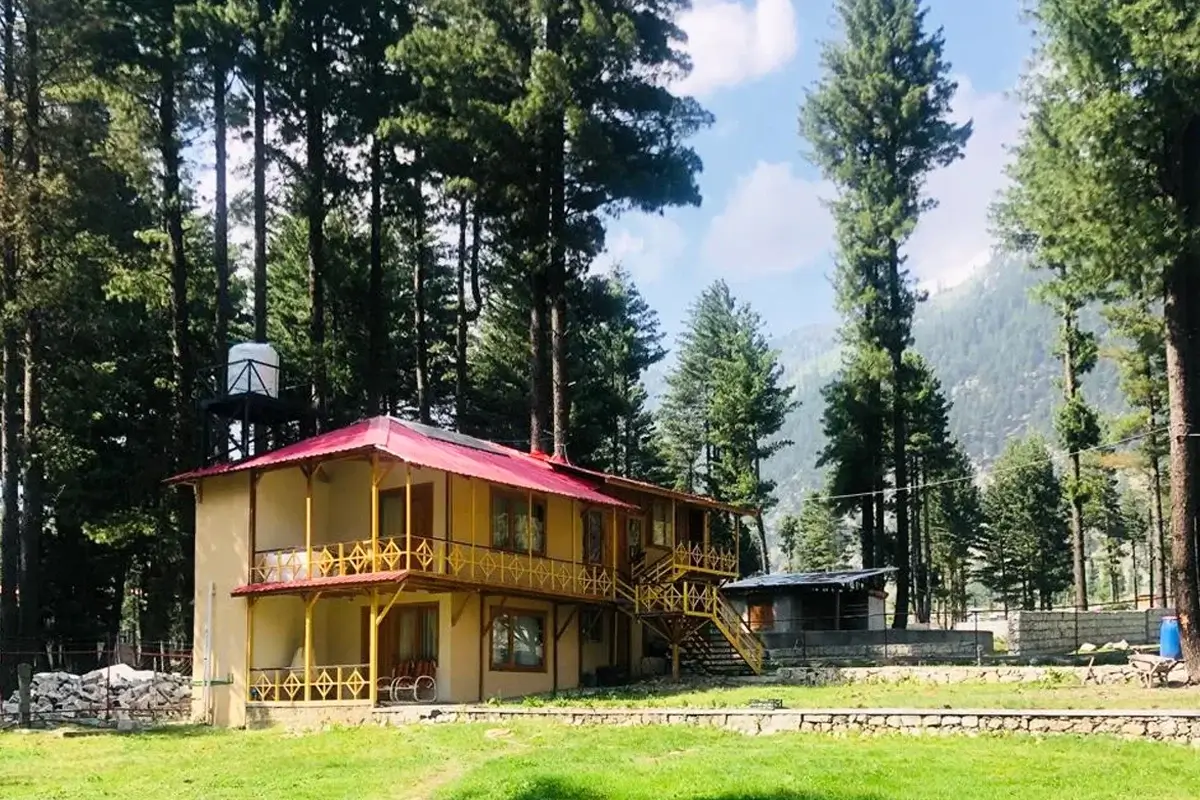 Wooden huts and tented camp accommodation in Kumrat Valley