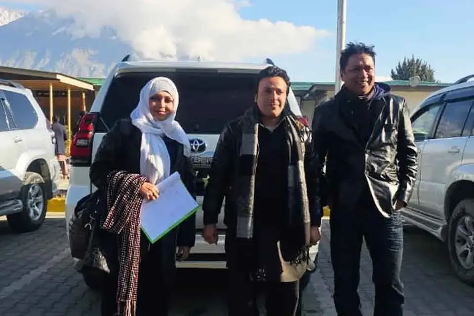 Bangladeshi couple arriving at Skardu Airport