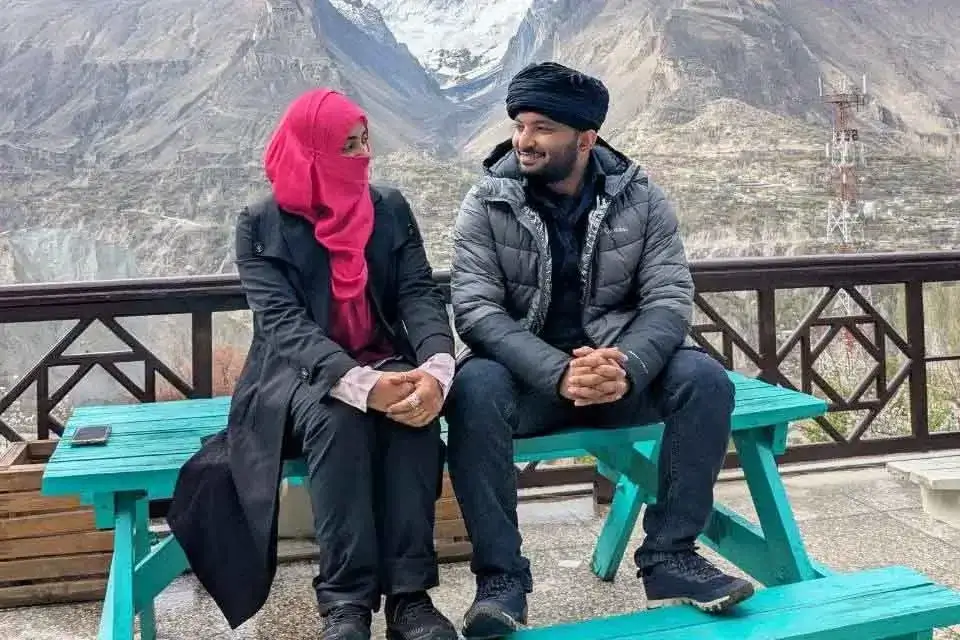 Bangladeshi couple at Eagle's Nest viewpoint, Hunza