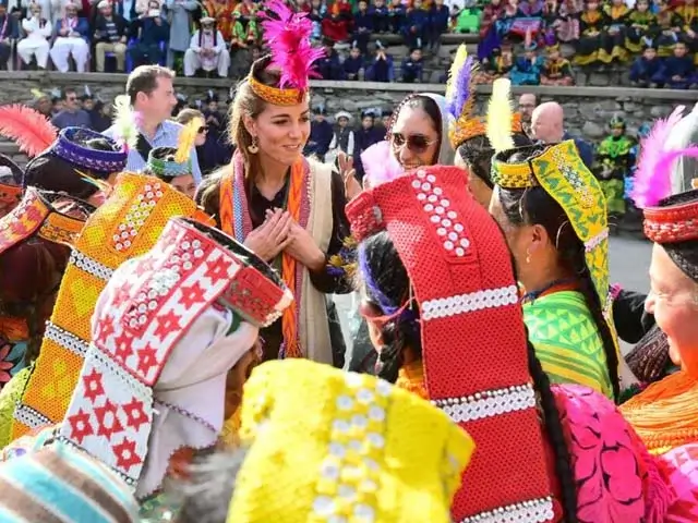 Kalasha people dancing during the Chilam Joshi spring festival