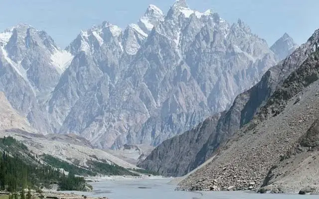 Passu Cones and Neelum river landscape, northern Pakistan