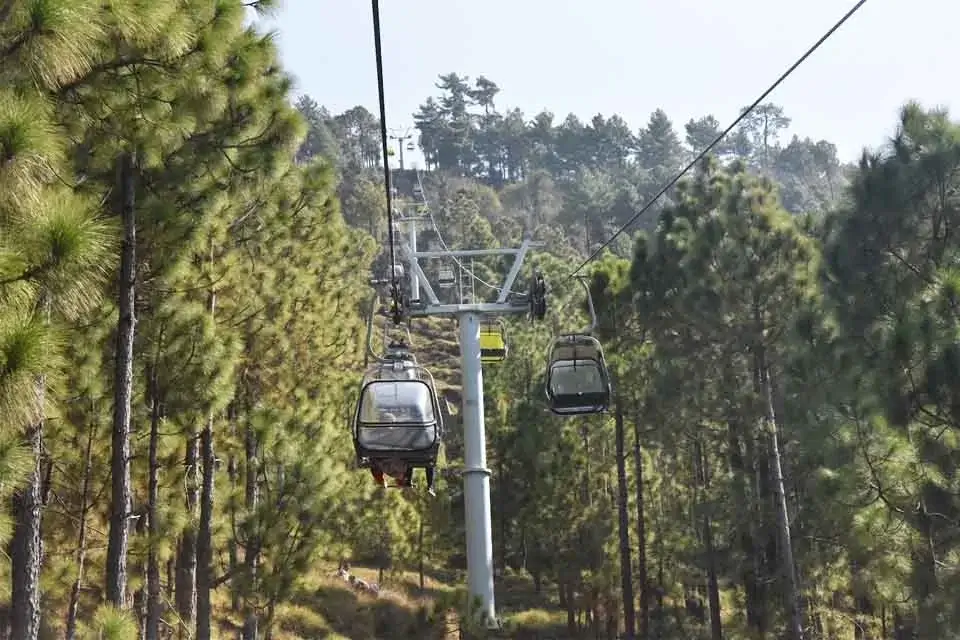 Guests on the Patriata chairlift, New Murree