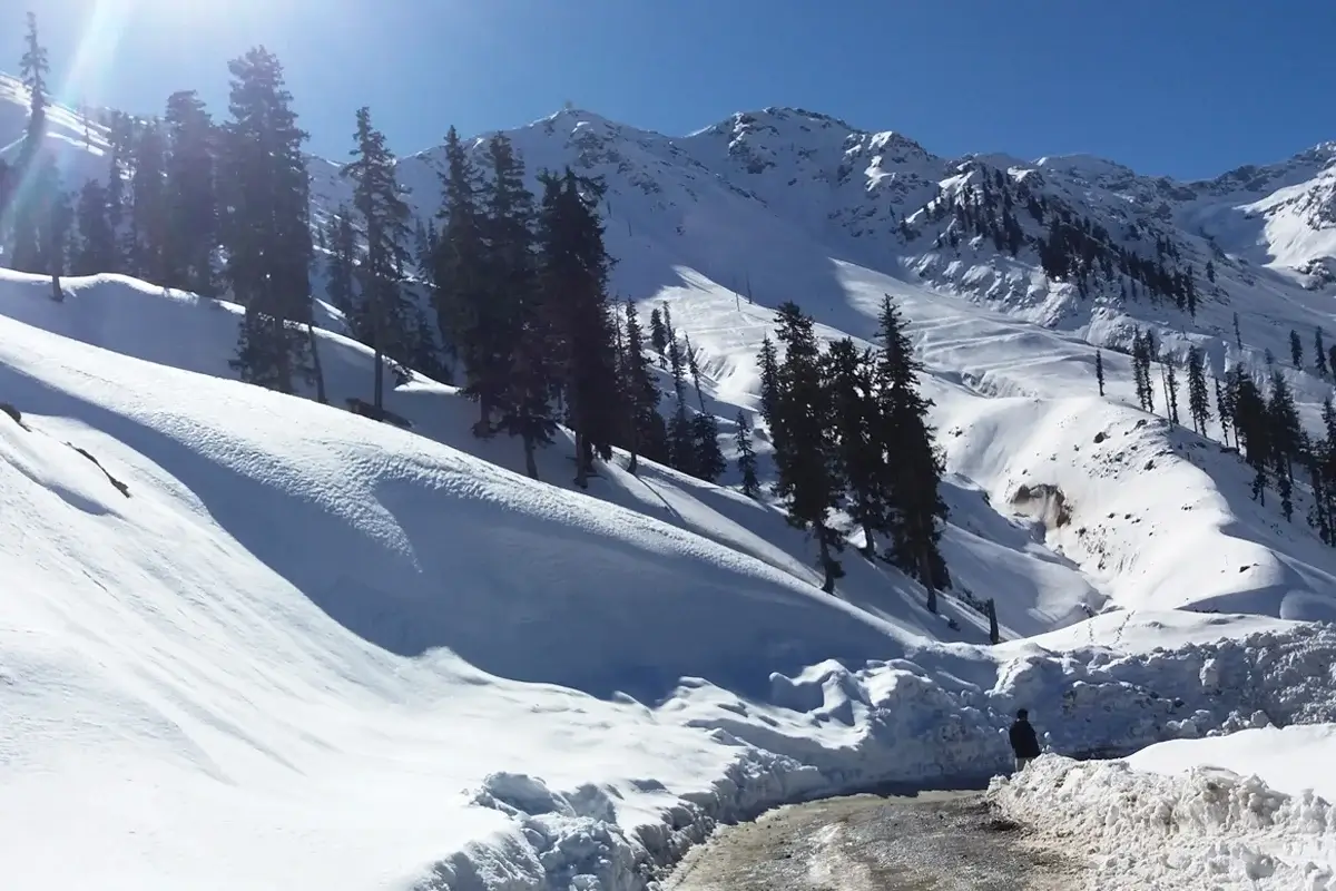 Snow in the Kalash valleys during winter, Chitral district