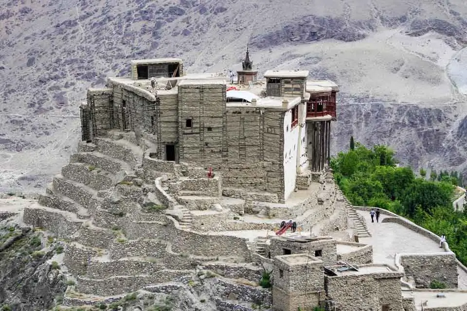 Karimabad village and Baltit Fort with Rakaposhi behind, Hunza Valley