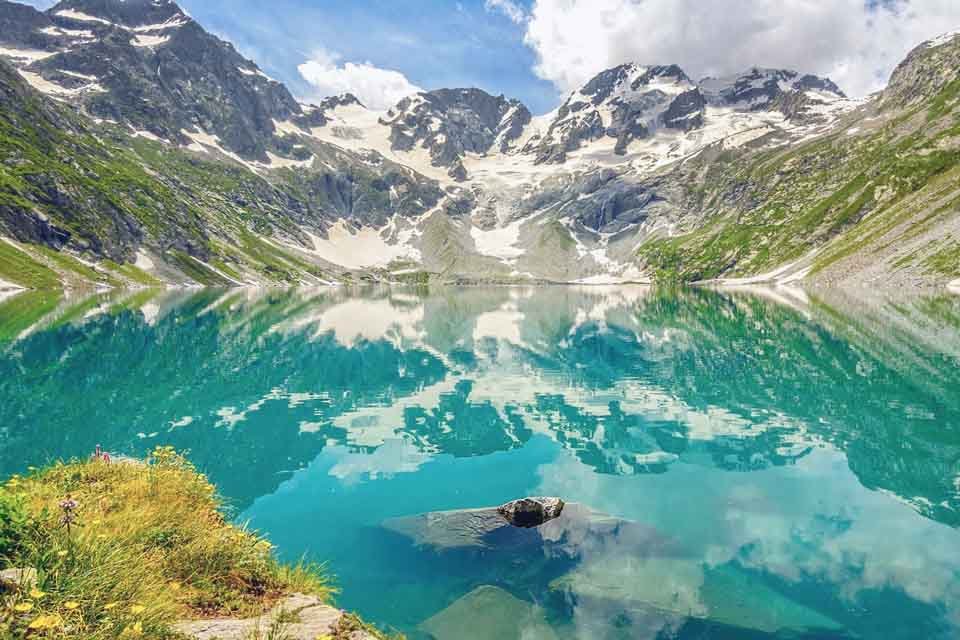 Katora Lake at 3,500 metres above Jahaz Banda meadow, Kumrat