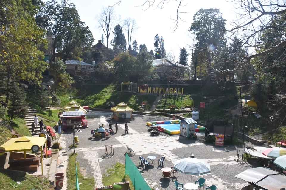 Nathia Gali town among pine forest in the Galiyat, Khyber Pakhtunkhwa